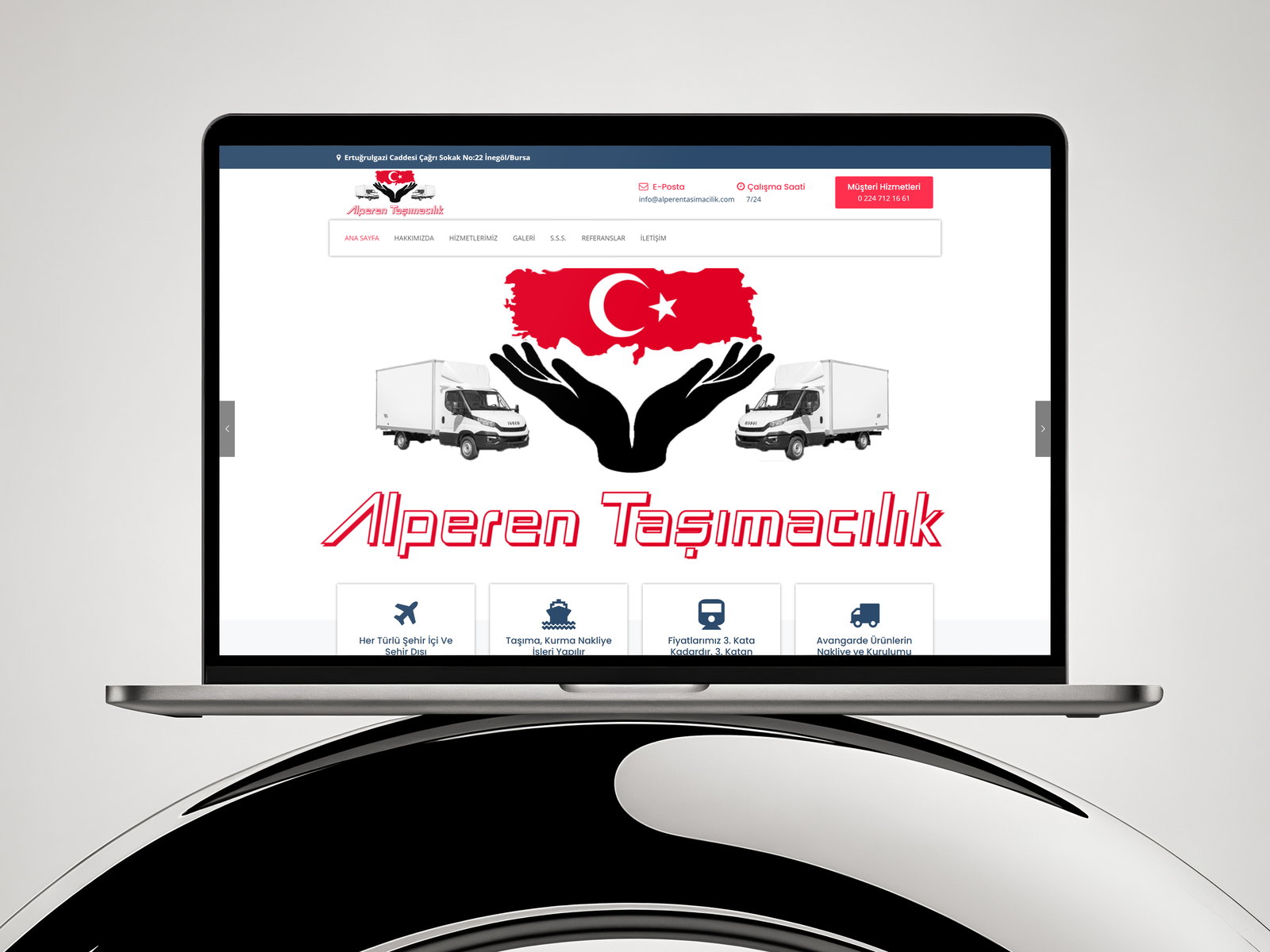 Alperen Taşımacılık web sitesi