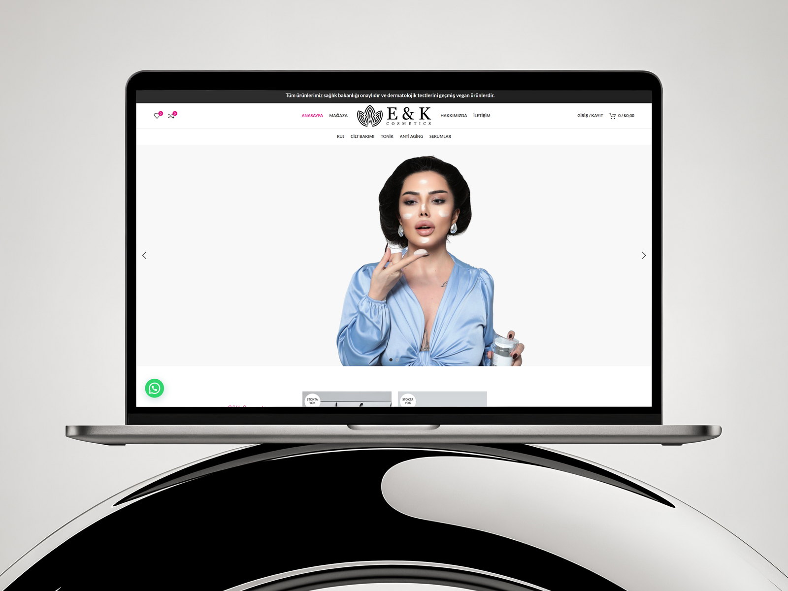 EK Cosmetics web sitesi